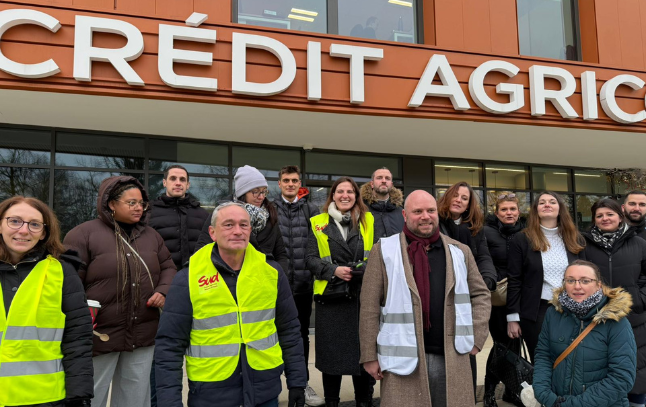 Le 22 janvier, les salariés du Crédit agricole se sont mobilisé pour protester contre une hausse de salaire jugée insuffisante. @Sud-Cam