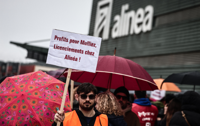 Alinea, enseigne appartenant à la galaxie Mulliez, est menacée de liquidation judiciaire faute de repreneur. @Photo par THIBAUD MORITZ / AFP